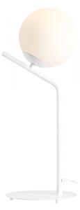 Lampa de masa din metal alb si abajur din sticla GALLIA , 64 cm
