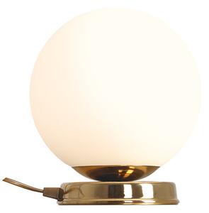 Lampa de masa din metal auriu si abajur din sticla Ball, 20 cm