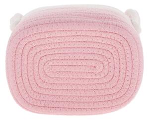 TEMPO-KONDELA DANES, coşuri tricotate cu mânere, set 3 buc., alb/roz