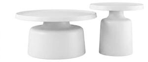 Set măsuțe de cafea rotunde Nova, diametru 70 cm si 50 cm - White