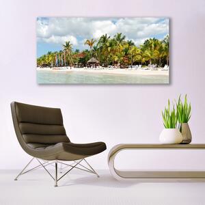 Tablou pe sticla Palm Beach Copaci Peisaj Brun Verde