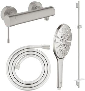 Set baterie de duș Grohe Essence 33636DC1, bară de duș Grohe Rainshower 26603DC0, 26574DC0, 28388DC1