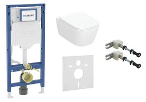 Set vas WC cu capac soft-close Geberit Smyle Square 503.171.00.1, cadru încastrat Geberit Duofix 111.320.00.6, 111.815.00.1, 156.050.00.1