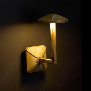 Moretti Luce Lampă de perete exterioară cu LED Aura Disk, înălțime 24 cm, alamă antică, Bronz / Alamă Veche, Alamă, Casă de țară / Rustic