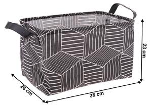 TEMPO-KONDELA YARA, coşuri din stofă cu mânere, set de 3 buc., negru / model