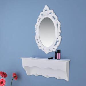 Set raft perete pentru chei și bijuterii, cu oglindă și cârlige