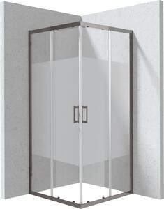 Deante Funkia Evo cabină de duș 90x90 cm pătrat grafit mat/sticlă cu model KYC_DE99P