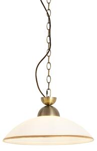 Lampă suspendată clasică bronz cu sticlă opal - Katarina