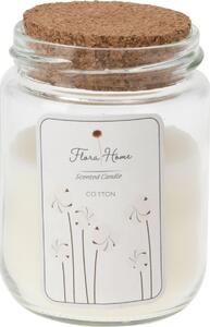 Lumânare în borcan de sticlă Flora home Cotton, 6,5 x 9,5 cm