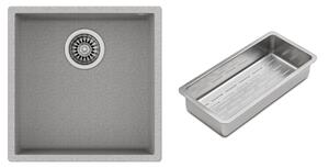 Set chiuveta Tegranit Teka Square 115230026, inserție scurgătoare Teka 40199072