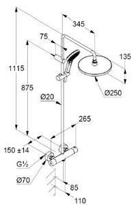 Kludi Dual Shower System set de duș perete cu termostat cu duș de ploaie crom 6906705-81