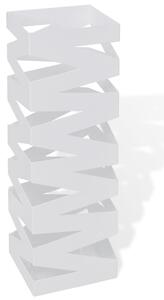Suport pentru umbrele, pătrat, depozitare bastoane, alb, 48,5 cm, oțel
