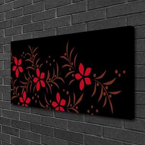 Tablou pe panza canvas Flori de Arta Roșu Galben