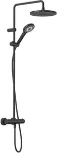 Kludi Dual Shower System set de duș perete cu termostat cu duș de ploaie negru 6906739-81
