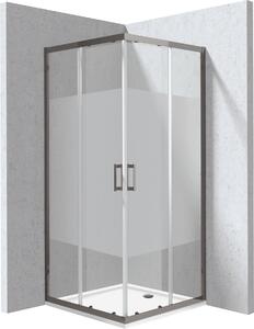 Deante Funkia Evo cabină cu cădiță 90x90 cm pătrat grafit mat/sticlă cu model KYCPDE99P