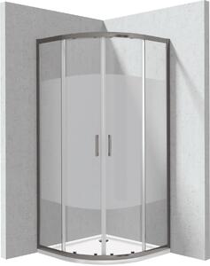 Deante Funkia Evo cabină cu cădiță 80x80 cm semicircular grafit mat/sticlă cu model KYPPDE88P