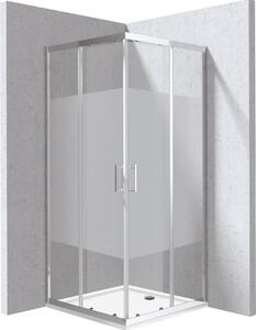 Deante Funkia Evo cabină cu cădiță 80x80 cm pătrat crom luciu/sticlă cu model KYCP0E88P