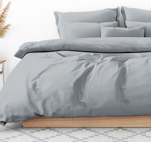 Goldea lenjerie de pat din satin de lux - model 009 - gri platiniu 140 x 200 și 70 x 90 cm