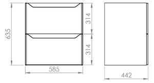 Elita Helo dulap 58.5x44.2x63.5 cm sub chiuveta pe perete RE010600207020