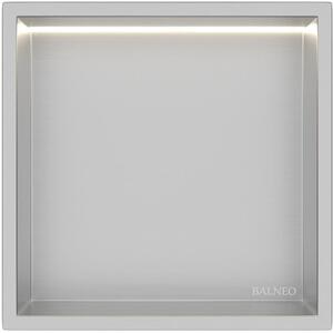 Balneo Wall Box LED Inox raft de nișă 30 cm oţel B0101010109-1