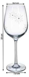 TEMPO-KONDELA SNOWFLAKE VINO, pahare de vin, set de 4, cu cristale, 450 ml