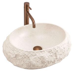 Rea Mika lavoar 50x38 cm ovale de blat gri/piatră-maro/bej mat REA-U7347
