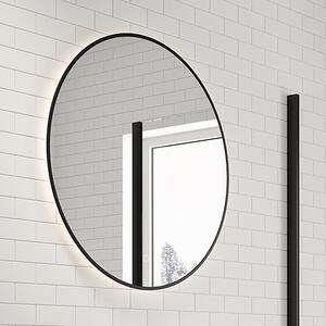 Oltens Nordlis oglindă 80x80 cm rotund cu iluminare cu covoraș de încălzire negru 64109300