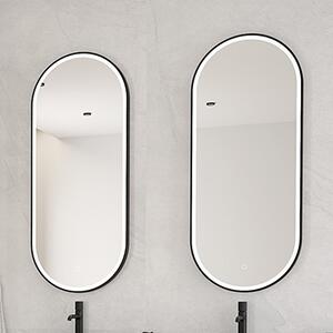 Oltens Nordlis oglindă 40x90 cm oval cu iluminare cu covoraș de încălzire negru 64103300