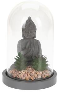 Decoratiune Buddha w cactus, 14x21 cm, polipropilena, gri