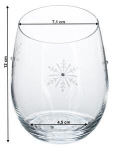 TEMPO-KONDELA SNOWFLAKE STRIK, pahare, set de 4, cu cristale, 530 ml