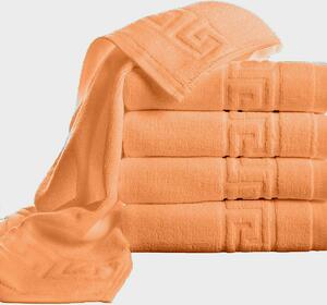 Set 5 Prosoape 50x90 cm Bumbac 500 g/mp Bordura Greceasca, Portocaliu