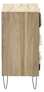 Noptiera Natural Black, InArt, 37x38x60 cm, lemn de mesteacan/poliester