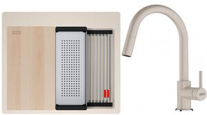 Set chiuvetă din granit Franke Kanon 114.0749.556, baterie bucătărie Franke Lina 115.0626.082