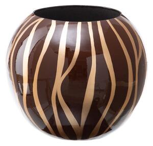 Vaza maro auriu Zebra din ceramica 27 X 27 X 23 CM