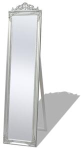 Oglindă verticală în stil baroc 160 x 40 cm argintiu