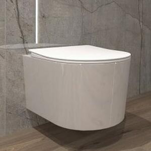 LaVita Loso vas wc cu capac soft-close agăţat fără margine alb lucios 5908211492469