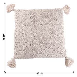 TEMPO-KONDELA USALE, pernă tricotată, bej, 45x45