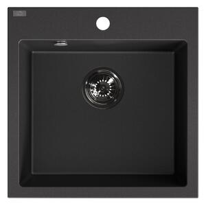 Laveo Alena chiuvetă din granit 49x49 cm negru SBA710T
