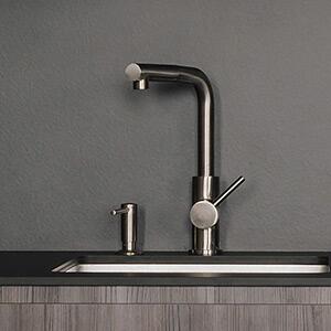 Omnires Albany baterie bucătărie pe picior inox AB1455IN