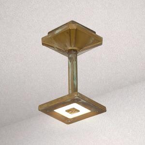 Moretti Luce Lampă de tavan pentru exterior cu LED-uri Aura Frame, înălțime 20 cm, alamă, Bronz / Alamă Veche, Alamă, Casă de țară / Rustic