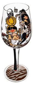 TEMPO-KONDELA HILY, pahare de vin, set de 4, pictate manual, sticlă
