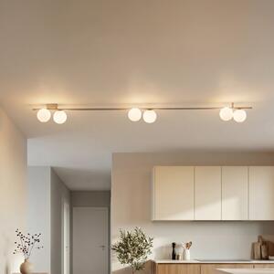 TK Lighting Plafonieră Imelo, crem, 6 becuri, sticlă, lungime 200 cm, reglabil, Bej, dormitor, Sticlă