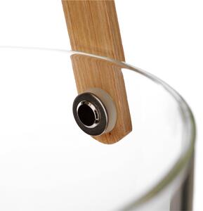 TEMPO-KONDELA RANAK, boluri din sticlă, set 2, cu mânere, sticlă/bambus