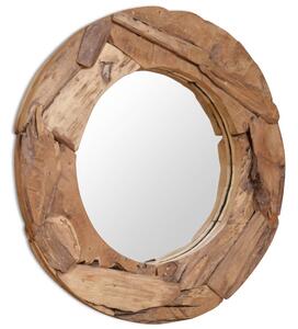 Oglindă decorativă Lemn de tec 80 cm Rotundă