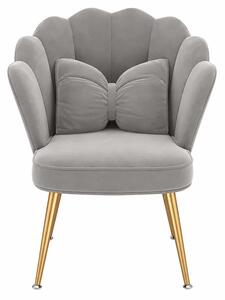 Scaun PEARL - design curbat, tapițat textil, picioare fier, gray