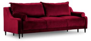 Canapea extensibila 3 locuri Rutile cu tapiterie din catifea, rosu