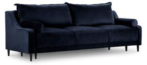 Canapea extensibila 3 locuri Rutile cu tapiterie din catifea, albastru royal