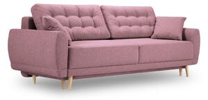 Canapea extensibila 3 locuri Spinel cu tesatura structurala, roz