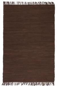 Covor Chindi țesut manual, bumbac, 200 x 290 cm, maro