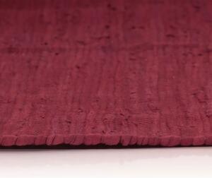 Covor Chindi țesut manual, bumbac, 80 x 160 cm, roșu burgund